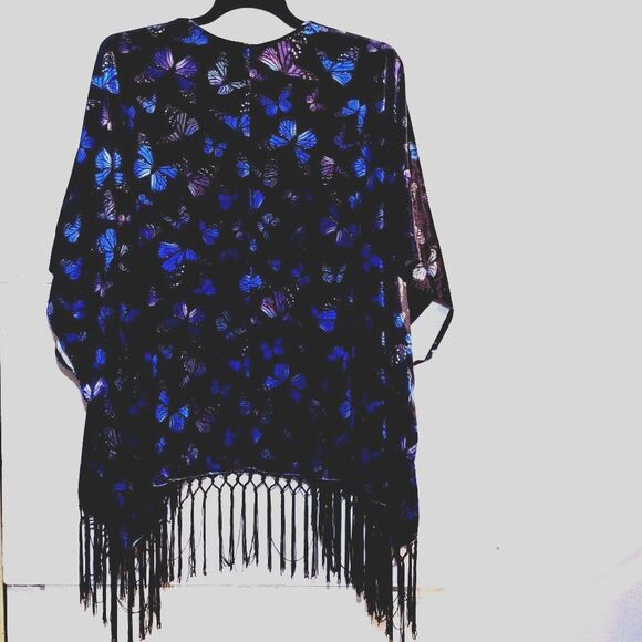 Hot Topic Women's Cape Kaftan Fringy Whimsigoth Fairycore Butterfly Cardigan XL - Picture 9 of 9
